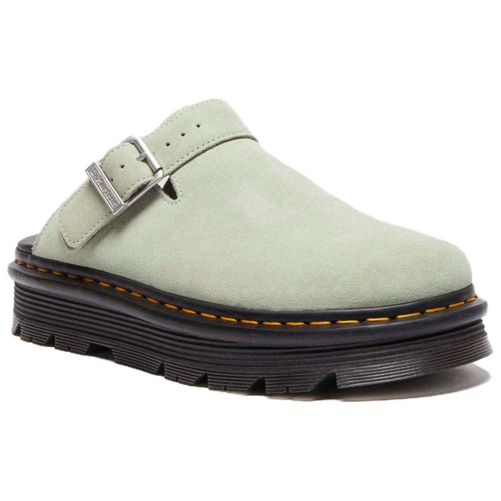 Dr Martens Zebzag Mules Piattaforma Slingback in Pelle Scamosciata Unisex Verde Salvia 31937300