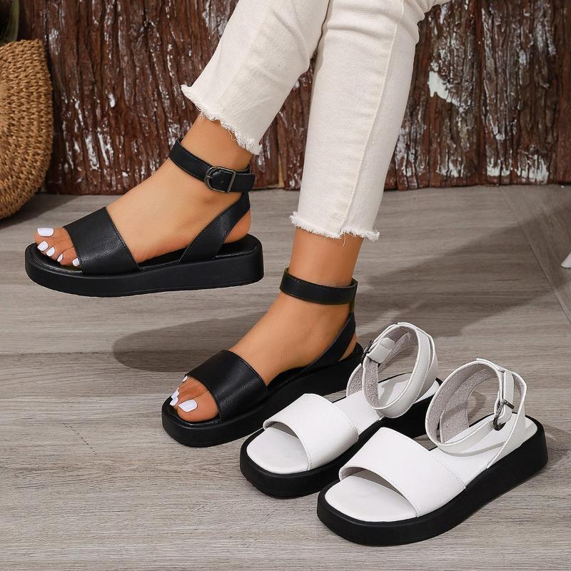 New Summer Platform Sandals – One-Band Casual Thick Sole Sandals, Large-Size Comfortable Women's Footwear