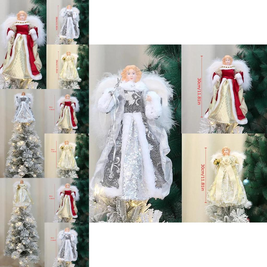 Stilvoller Amerikanischer Stil Geflügelter Engel Baumspitze Stern Für Weihnachtsfeiern