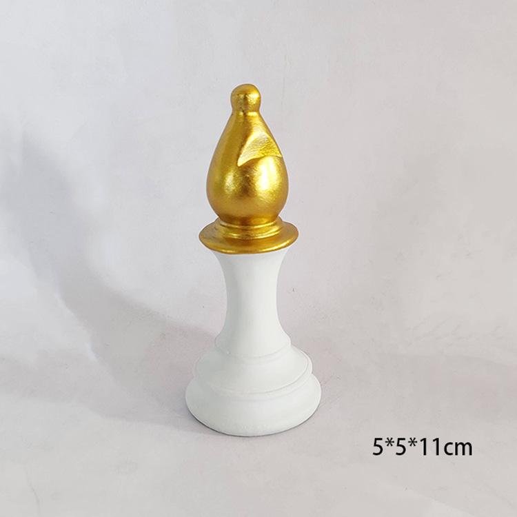 Black and White Chess Piece Resin Figurine for Creative Home Decor