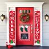 Merry Christmas Couplet Banner Snowflakes Ideal 1 Pair Polyester Indoor Outdoor Decor