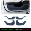 For Tesla Model 3/Y -2025 Door Anti-Kick Suede Mats Front Rear Door Panel Stickers Fur Leather Anti-friction Mat Full Fit