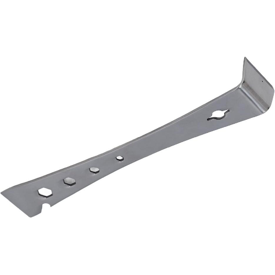Hardened 3Cr13 Stainless Steel Pry Bar Tool Utility Heavy Duty Claw Bar Flat Pry Bar with Chisel Tips 4 Gauge Hex Hole for Woodworking Beekeeping Car