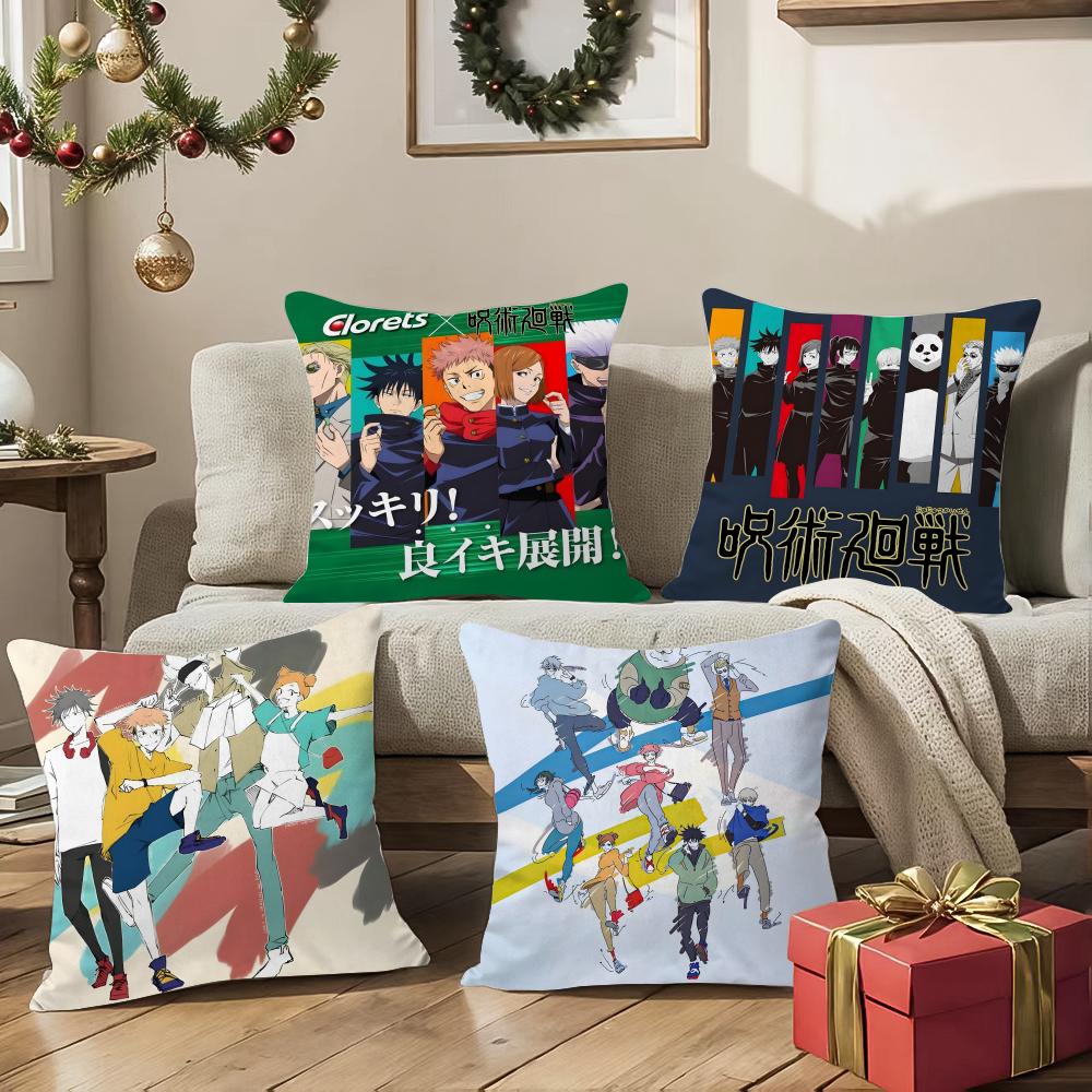 Cartoon J-Jujutsu K-Kaisen Kissenbezug Ultraweicher Hautfreundlicher Stoff Wolkenähnlicher Komfort & Verdeckter Reißverschluss