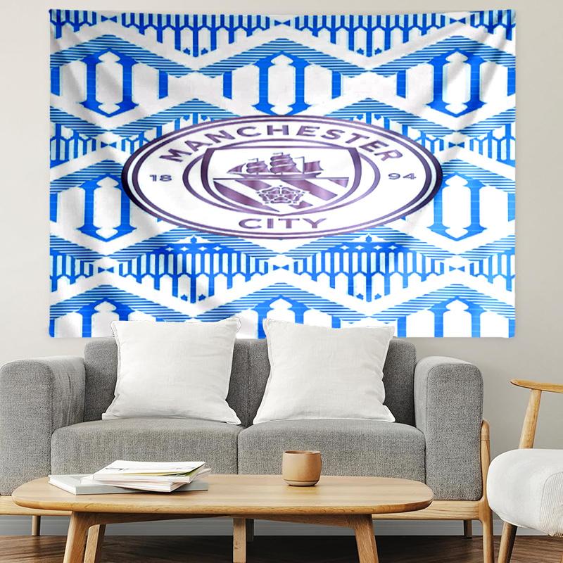 Manchester City FC Print Tapestry, Lightweight Wall Hanging, for Bedroom, Dorm, Living Room, Home Art Decor - Birthday Christmas Gift for Friends
