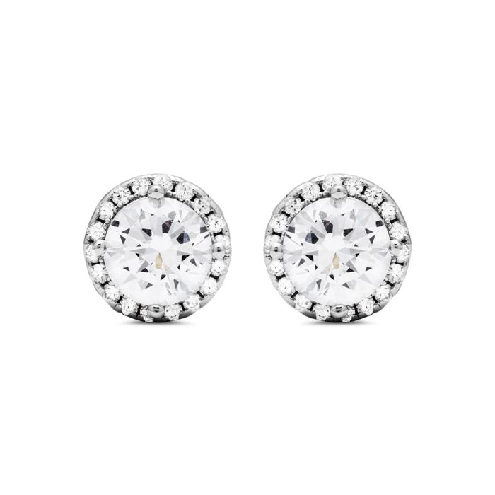 Boucles d'oreilles - LUXENTER - Amsai - Argenté - Zirconiums cubiques - Finition rhodium