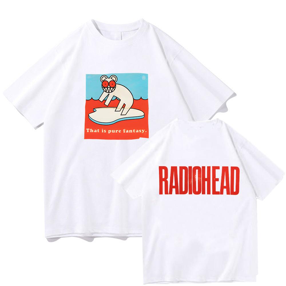 Radiohead Fantasy Off Tshirt Radiohead Vintage Tops Graphic Short Sleeve Shirt Unisex Unisex Women Summer Cotton High Quality Tee