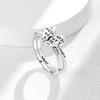 925 Silver Elevated Red&Pink&Blue&White Square Ring Lover's Holiday Gift Jewelry Flower Butterfly Rings