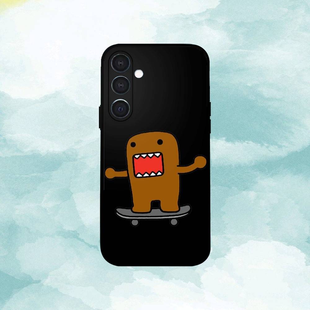 Cute Domo-kun Phone Case For Samsung A73,72,71,53,52,51,22,91,80, Soft Black Cover