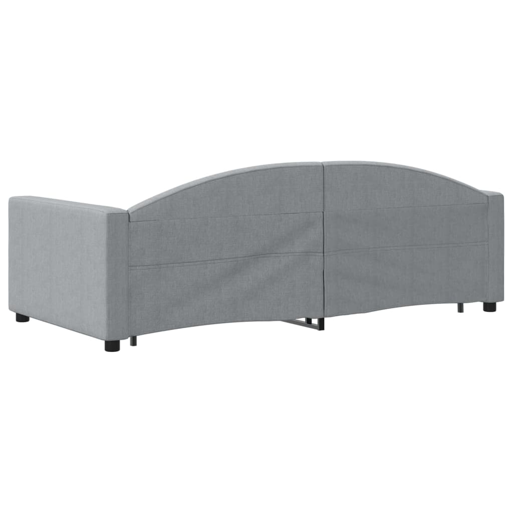 Daybed Extendable Light Grey 100 X 190 Cm Fabric