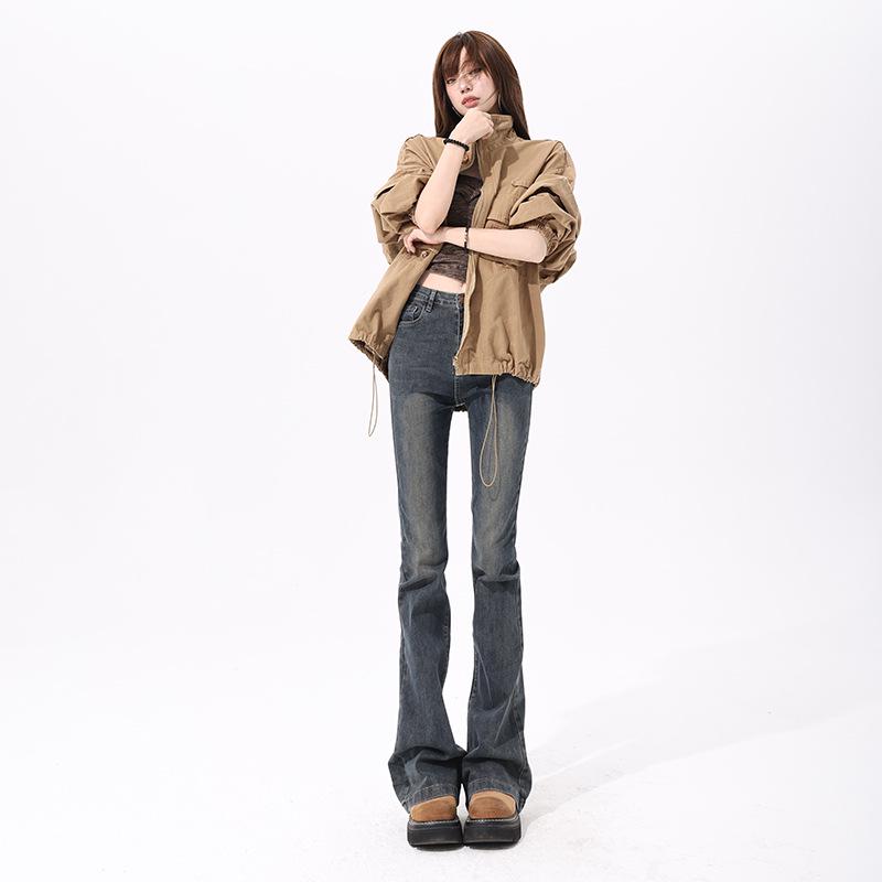 

Женские брюки клеш с высокой талией Spicy Girl 2025 с флисовой подкладкой – Стройнящие и универсальные джинсы Medium