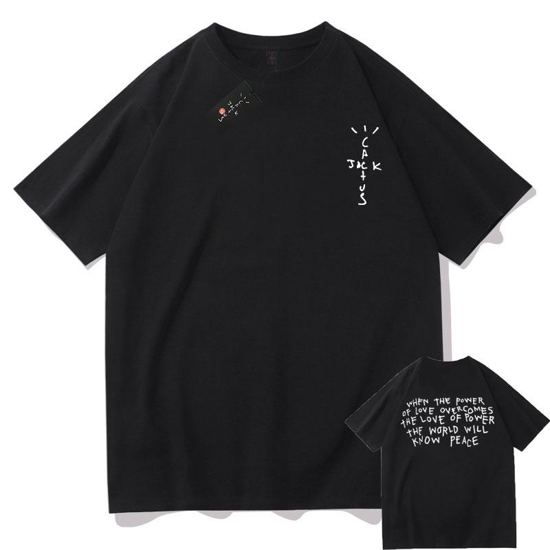 100% Bavlna Cactus Jack Hip Hop Tričko Unisex Unisex Cactus Harajuku Trička Bavlněná Bleskové Trička Jack Vrcholy Dospívající Bílé