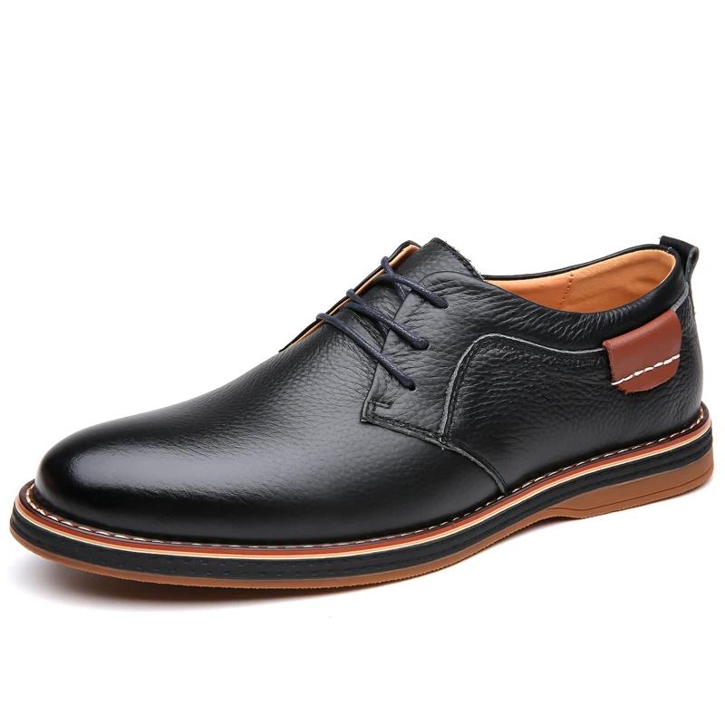 Casual Leather Fashionable Business Shoe Classic Office Walking Oxford Shoes Versatile Lace-Up Wedding Retro Flat Designer Shoes