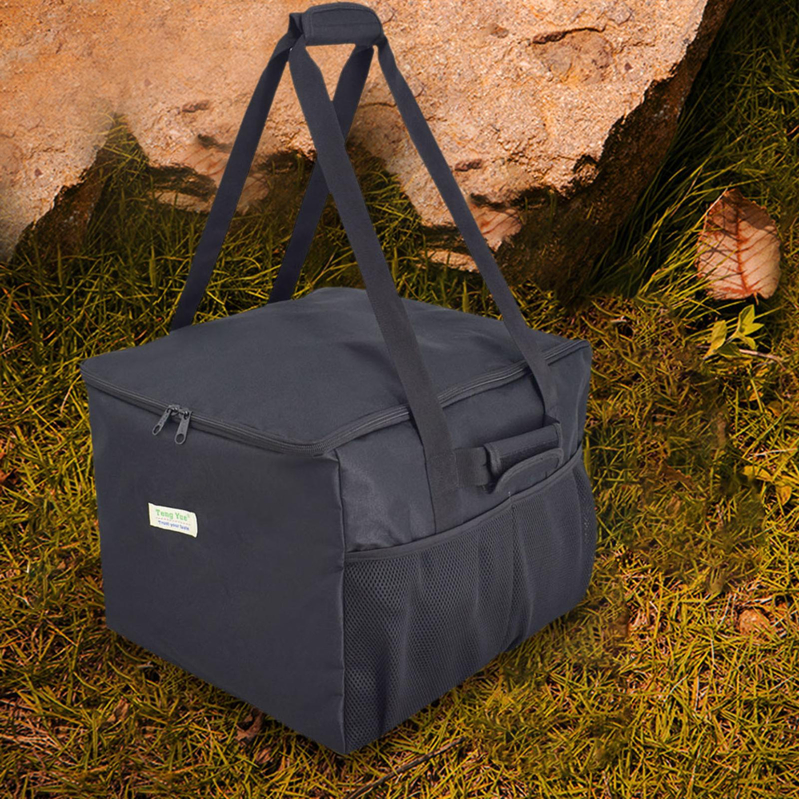 

Mobile Toilet Handbag, Lid Black Organizer Carry Accessories Storage for Trash Car Camping 38x43x33cm