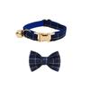 Plaid Series Engravable Pet Collar with Bell - For Cats & Dogs