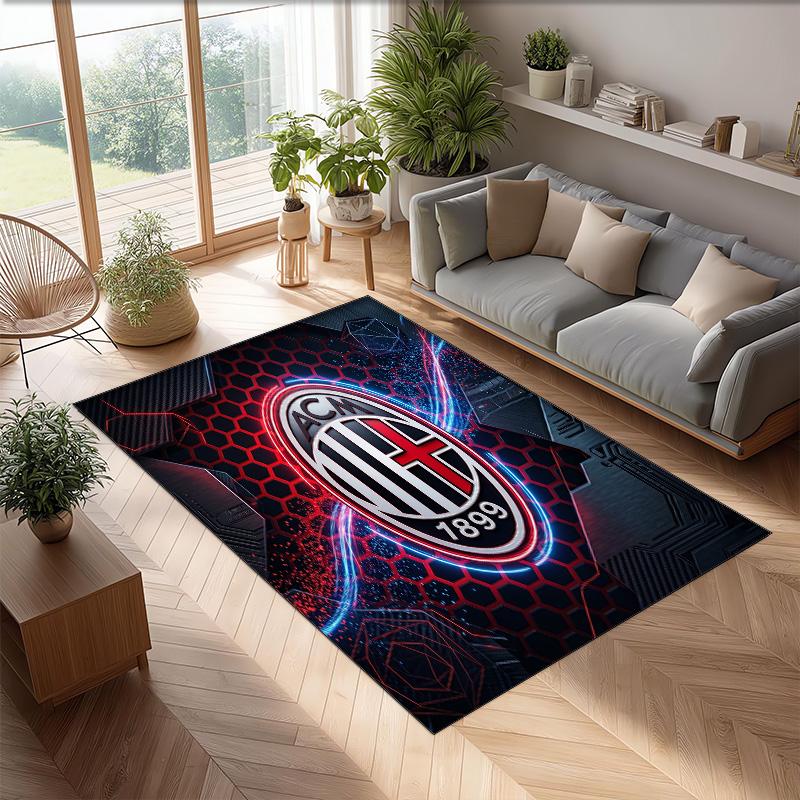 AC Milan Printed Flannel Area Rug Non Slip Soft Polyester Floor Carpet Indoor Decor Mat for Bedroom Living Room Sofa Game Room Home Decoration