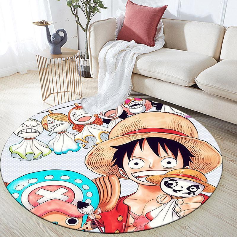 One Piece,Round Area Rug,Carpet Rug for Living Room Bedroom Sofa Playroom Decor,Non-slip Floor Mat