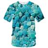 Kids O Neck Short Sleeve Tee With 3D Color Candy Graphic Print Street Style For School Outdoor Daily Casual Activities