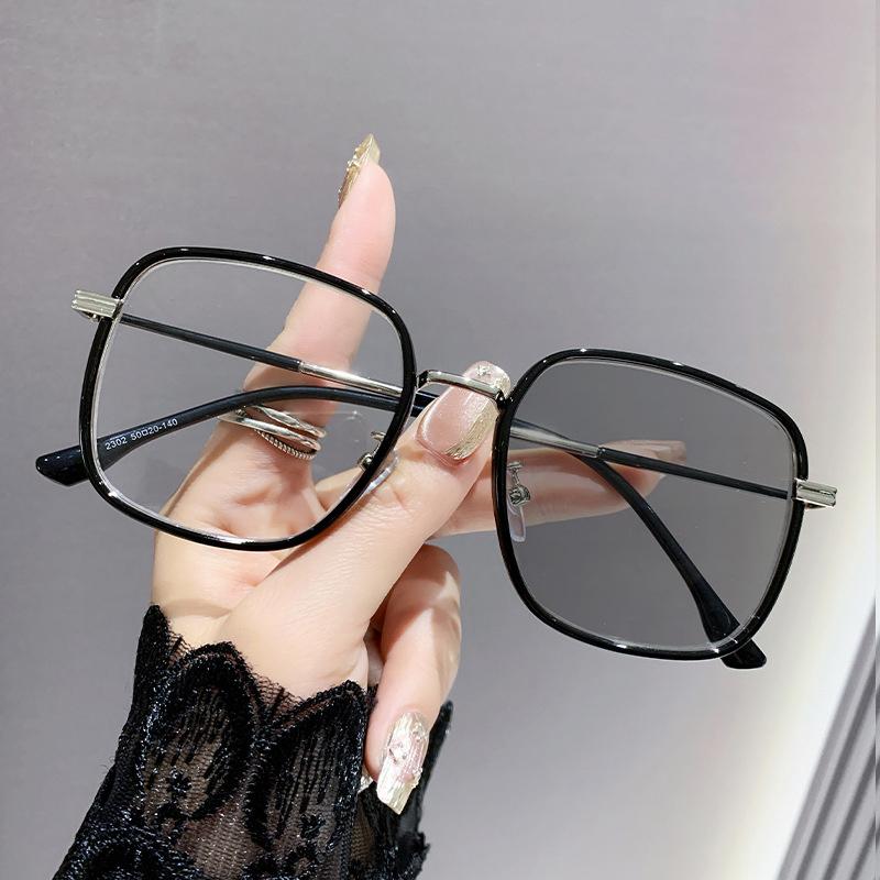 Color-changing Glasses Fashion Anti-blue Light Large Frame High-end Sense Of Men And Women Myopia Glasses 2302