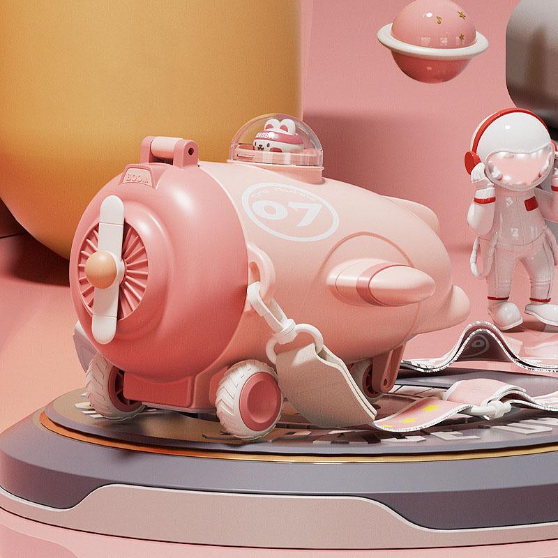 water cup childrens water bottle airplane shaped plastic cup with straw cup outdoor portable leak proof backpack type