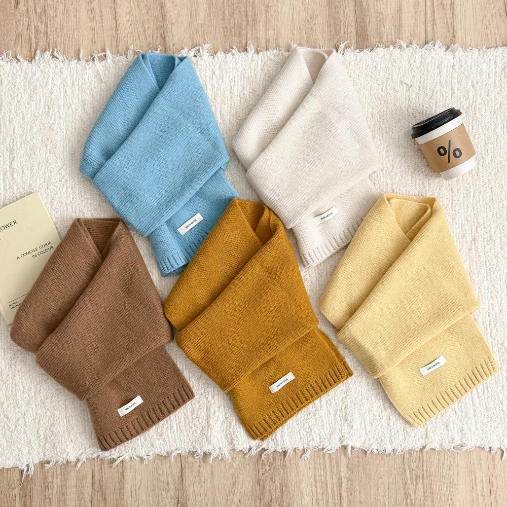 Autumn and winter new Australian 111 pure scarf women's solid color versatile warm knitted scarf light luxury high sense