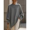 Damen Uni Rundhals Pullover Strickoberteil, Lockerer Fauler Stil Freizeit Strickbluse