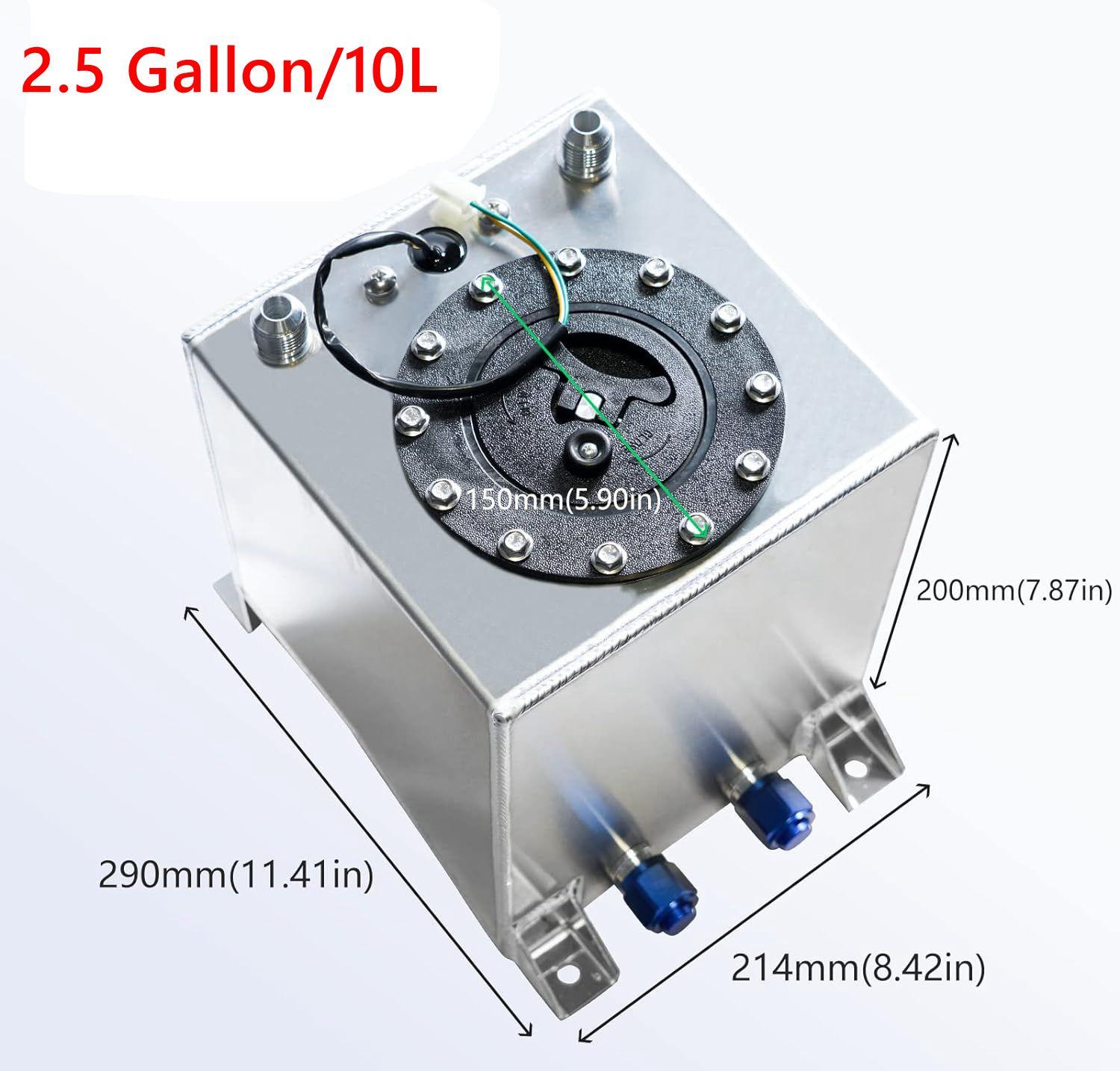 

Универсальный алюминиевый топливный бак 2,5/5/10/15/20 галлонов 10/20/40/60/80 л с крышкой и датчиком пенопласта внутри, серебристый