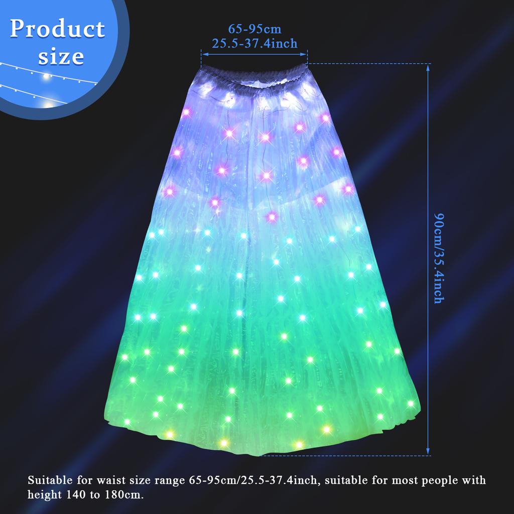 LED Glowing Light Skirt Adult Fancy Ballet Dancewear Christmas Party Costume Ball Performance Light Up Gown Luminous Clothing