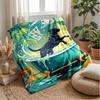 Palm Tree Bath Time Theme Blanket Lightweight Warm Flannel Blanket Decorative Throw Blanket for Home Decoration