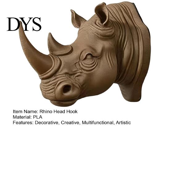 Functional Wall Sculpture Rhino Head Hook for Keys And Hats, Decorative Animal Coat Entryway Bag Organizer Rack Entryway, Creative Key Holder,