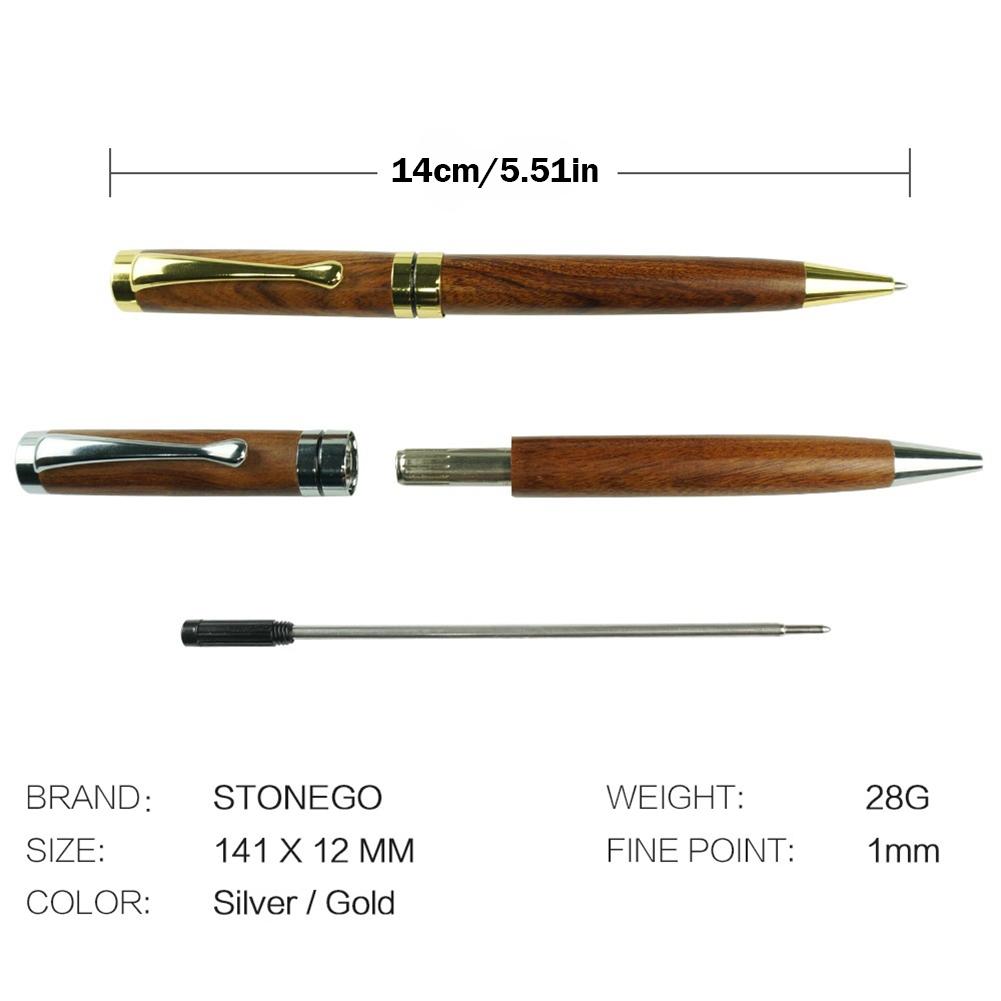 Twist Retractable Roller Ball Pens Wooden Ballpoint Pen Writing Pen for School Office Business