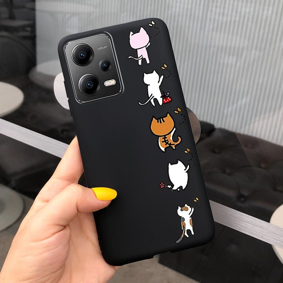 Cartoon Cases For Xiaomi Poco X5 Pro 5G Case PocoX5 5G Cover Soft TPU Matte Shockproof Capas Dragon Cute Cat Astronaur Pattern