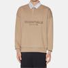 Fear of God Essentials SS23 Polo Rugby Henley Gaufre Avec Impression Logo Manches Longues Homme Hauts Sable Blanc FOG-SS23-055