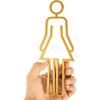 Acrylic Adhesive Backed Men's and Women's Bathroom Sign, Bathroom Door Signs, Restroom Signs for Business,Bathroom Signage (Golden)