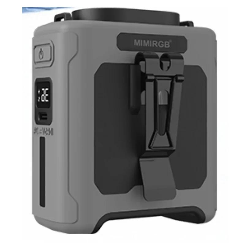 

10000mAh Portable Outdoor Waist Hanging Fan For Summer Cooling USB Charging With LED Emergency Lighting Suitable Outdoor Workers серый