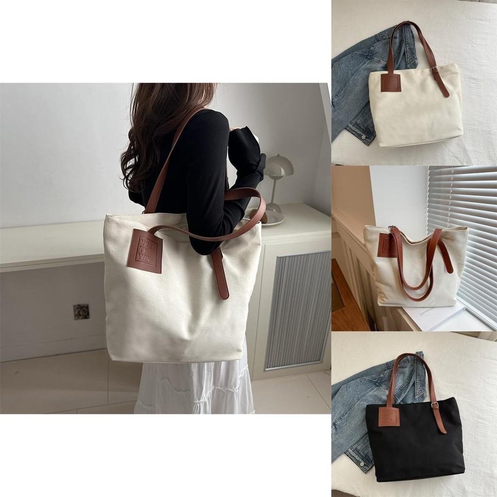 Sac Cabas en Toile Mode 2024 Été Tendance Style Urbain Sac Bandoulière Décontracté Pour Femmes