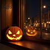 Reusable Halloween Decor Evil Pumpkin Lantern, Large LED Light Up Jack O Lantern Indoor for Party Scene, Spooky Outdoor Decoration, Trick or