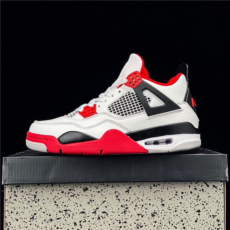 AJ4 Men's & Women's White Cement, Hot Lava, and University Blue Basketball Shoes