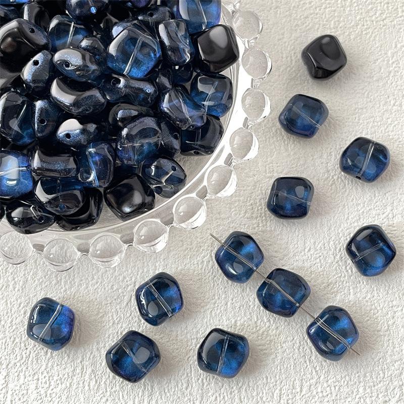 20Pcs  Irregular Square Shape  Glass Loose Beads Charms For Jewelry Making Diy Bracelet Earrings Accessories