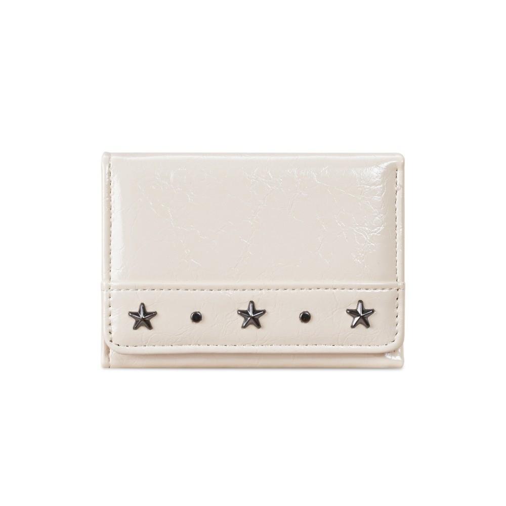 Portable Vintage Style Trifold Wallet Ultra Thin PU Leather Star Rivet Wallet Large Capacity Compact Size Cash Wallet Women