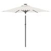 LED Sun Umbrella with Steel Pole White 225 x 225 x 212 cm