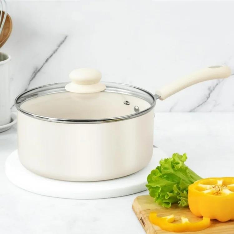 

MICHELANGELO 1QT Nonstick Sauce Pan Ceramic Non Stick Coating Saucepan with Lid Non-Toxic Multipurpose Milk Pot Kitchen Cookware