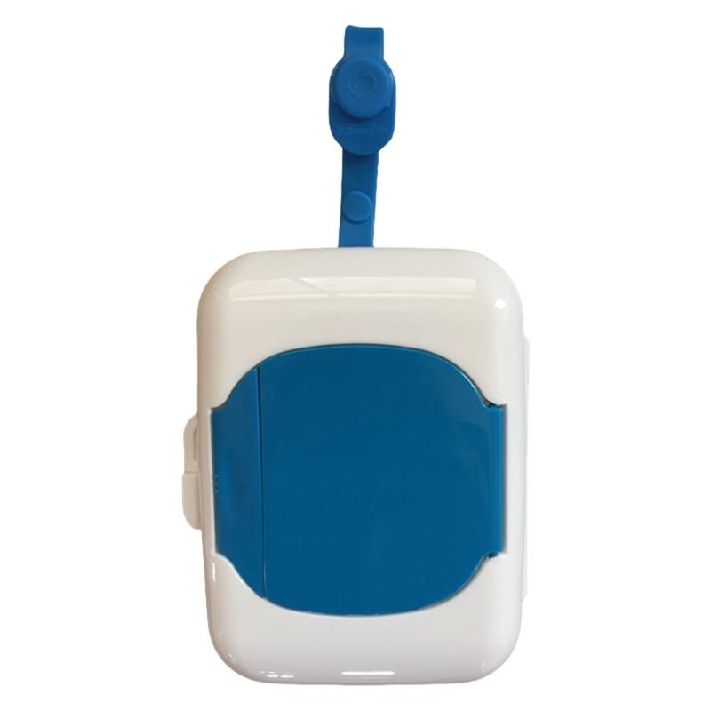 

Portable Wipes Storage Box Wet Tissues Holder with Secure Snap Lid Easy Carry Wet Tissue Case for Baby and Toddlers синий