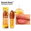 Honig Lippenöl Essenz Feuchtigkeitsspendender Lippenbalsam Hydrierender Lipgloss mit Schlüsselanhänger zum Aufhängen an der Tasche Aufpolsternder Lippen-Glanz