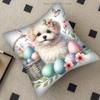 1pc Easter Puppy Cat Egg Pillow Case Square Bedroom Sofa Leisure Comfort Cushion Car Living Room Home Decoration