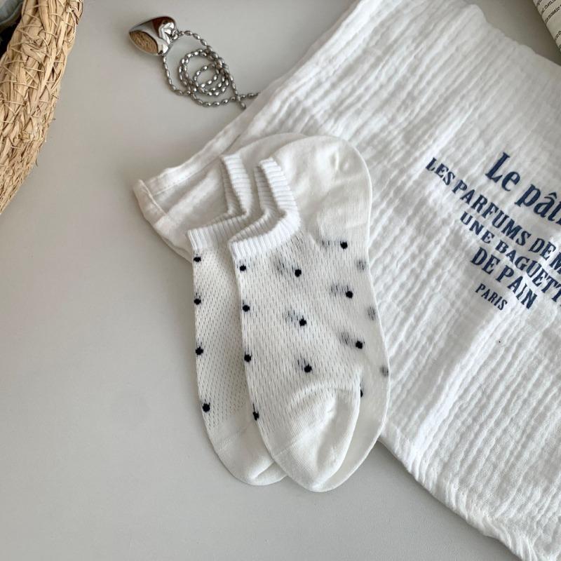 

Женские летние тонкие однотонные носки-невидимки на каблуке с мелким вырезом и в горошек 1 pair белый