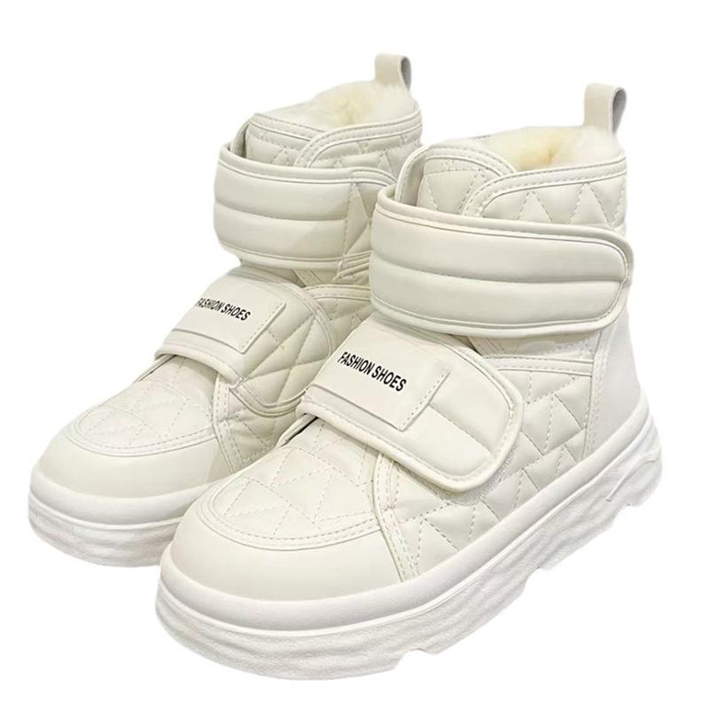 Fashion Snow Boots Women Chunky Heel Paltform All Match Casual Ankle Boots Hook Loop Flat Heel Increasing Mujer Shoes Winter New