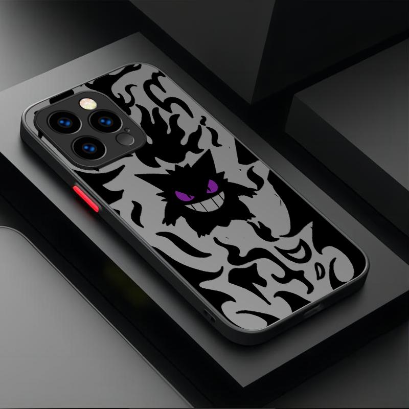 P-Pokemon Gengar Graffiti Case For iPhone 17 Air 15 16E 16 14 13 12 11 Pro Max XR 7 8 Plus SE 2020 Shockproof Matte Hard Cover