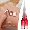 Champagne Cat Eye Gel Nail Polish - Whitening Manicure for Autumn/Winter