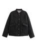 Women Quilted Jacket Leopard Print Cuff Stand Collar Button Front Pocket Casual Loose Fit Outerwear